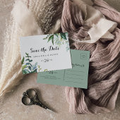 Tropische kalligrafie horizontaal Save the Date Briefkaart