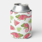 Tropische kameleons, watermeloenen: schattig patro blikjeskoeler (Blikje Voorkant)