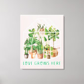 Tropische kamerplant op kas canvas afdruk (Voorkant)