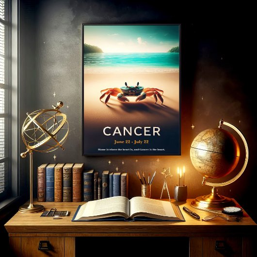 Tropische Kanker Zodiac Beach Art Poster
