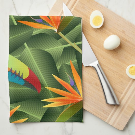 Tropische kanonnen en vogels van het paradijs theedoek (Quarter Fold)