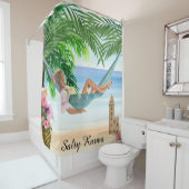 *~* Tropische Karma Beach Woman Hammock AR29 Showe Douchegordijn (In situ)