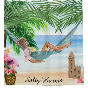*~* Tropische Karma Beach Woman Hammock AR29 Showe Douchegordijn