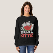 Tropische Katten Funny Cat Kitten Watermeloen Trui (Voorkant volledig)