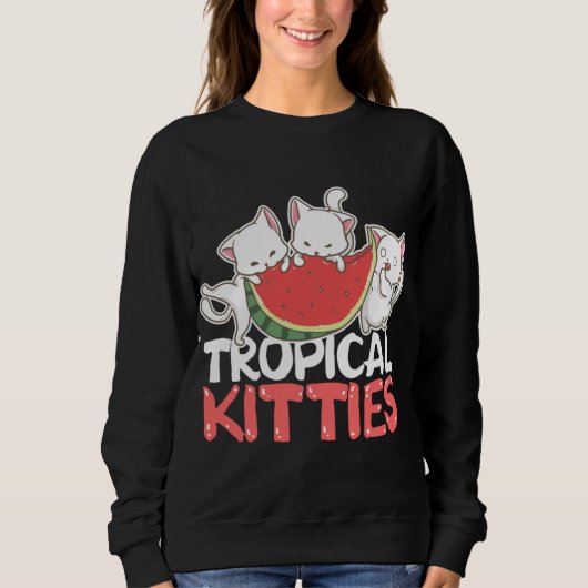 Tropische Katten Funny Cat Kitten Watermeloen Trui (Voorkant)
