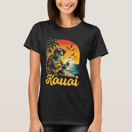 Tropische Kauai Hawaii Zee Schildpad Hawaïaanse va T-shirt (Voorkant)