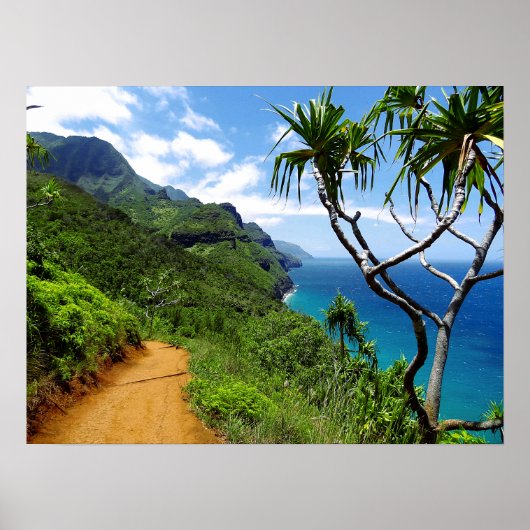 Tropische Kauai Nepali Coast Hawaii Poster (Voorkant)