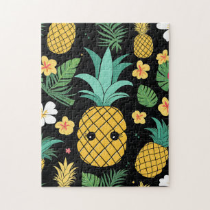 Tropische Kawaii-ananas Legpuzzel