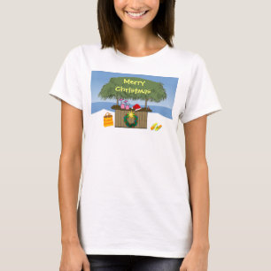 Tropische kegel Tiki Kerstmis T-shirt