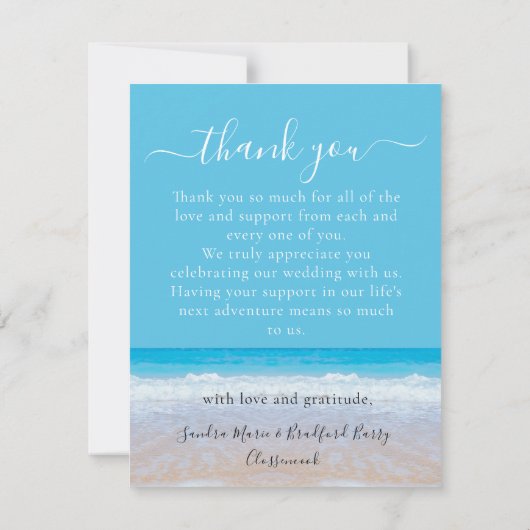 Tropische keizerharten in zand huwelijk Dank je we Bedankkaart (Achterkant)