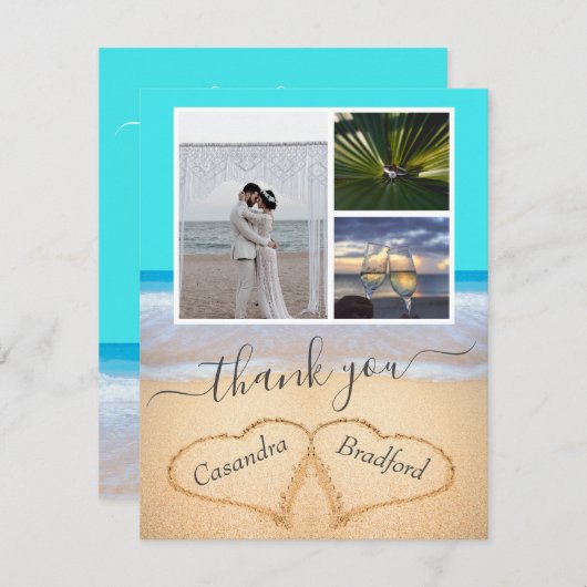 Tropische keizerharten in zand huwelijk Dank je we Bedankkaart (Voorkant / Achterkant)