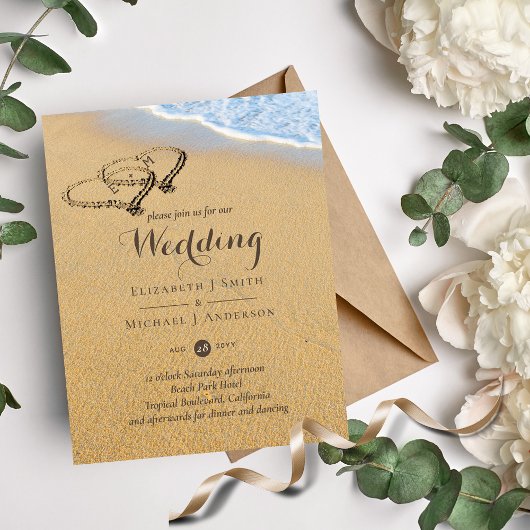 Tropische keizerharten in zand Initialen Wedding I