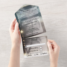 Tropische  keizerspalm rond de bomen all in one uitnodiging