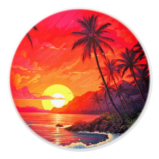 Tropische Keramische Deurknop/Pull Knop (Voorkant)