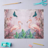 Tropische kersenbloesem en roze flamingo's Decoupa Tissuepapier (Craft)