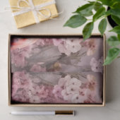 Tropische kersenbloesem en roze flamingo's Decoupa Tissuepapier (Geschenk)