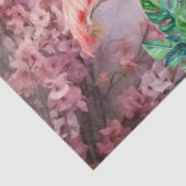 Tropische kersenbloesem en roze flamingo's Decoupa Tissuepapier (Detail)