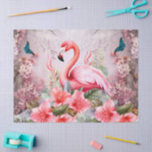 Tropische kersenbloesem en roze flamingo's Decoupa Tissuepapier (Craft)