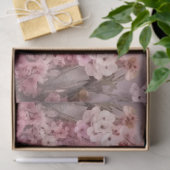 Tropische kersenbloesem en roze flamingo's Decoupa Tissuepapier (Geschenk)