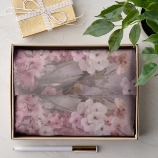 Tropische kersenbloesem en roze flamingo's Decoupa Tissuepapier (Geschenk)