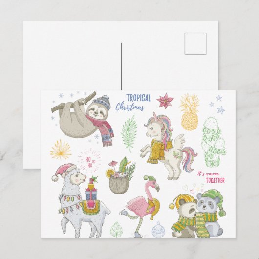 Tropische kerst briefkaart (Voorkant / Achterkant)