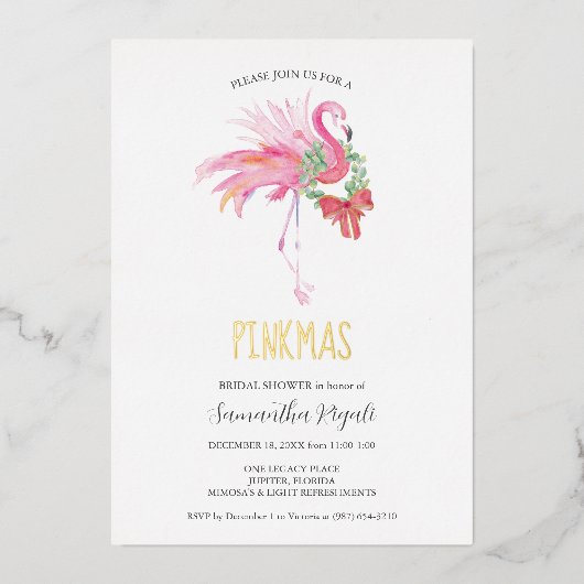 Tropische Kerst Bruids Douche Uitnodigingen (Voorkant)