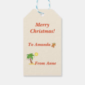 Tropische kerst cadeaulabel (Achterkant)