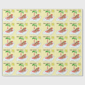 Tropische kerst cadeaupapier (Vlak)