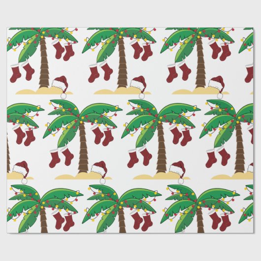Tropische kerst cadeaupapier (Vlak)