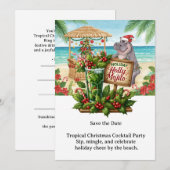 Tropische Kerst Cocktailparty Uitnodiging (Voorkant / Achterkant)