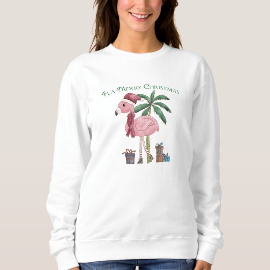Tropische Kerst Flamingo Trui (Voorkant)