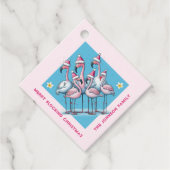 Tropische kerst flamingo's bedankjes labels (Voorkant)