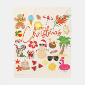 Tropische kerst fleece deken (Voorkant)