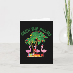 Tropische Kerst Florida Flamingo Deck The Palms Kaart