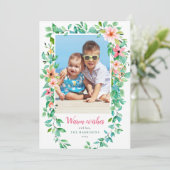 Tropische Kerst Foto Kaart (Staand voorkant)