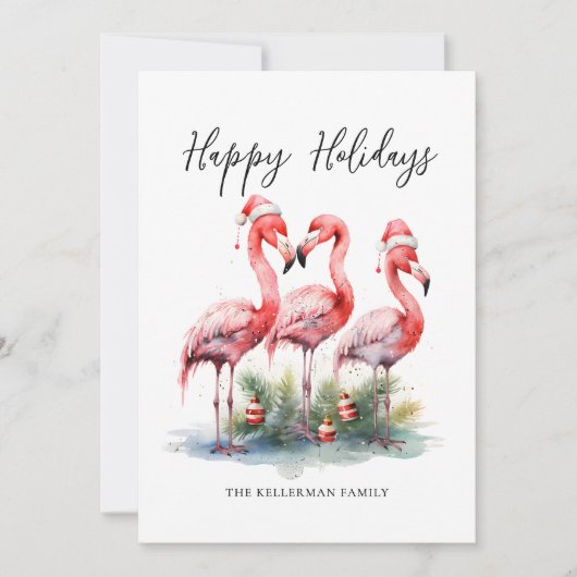 Tropische kerst gelukkig feestdagenkaart (Voorkant)