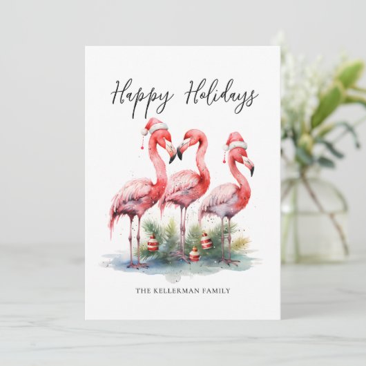 Tropische kerst gelukkig feestdagenkaart (Staand voorkant)
