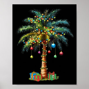 Tropische Kerst Hawaïaanse Kerstman Kerstlichten P Poster