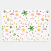 Tropische Kerst Hawaii Beach Santa Flamingo Inpakpapier Vel (Voorkant)