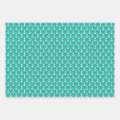 Tropische kerst in het nautische ankerpatroon van  inpakpapier vel (Voorkant)