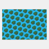 Tropische kerst in juli Monstera bladpatroon Inpakpapier Vel (Voorkant 3)