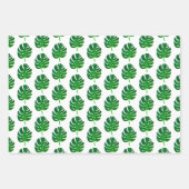 Tropische kerst in juli Monstera bladpatroon Inpakpapier Vel (Voorkant 2)
