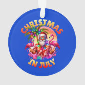 Tropische kerst in juli Palmbomen & Flamingo's Ornament (achterkant)