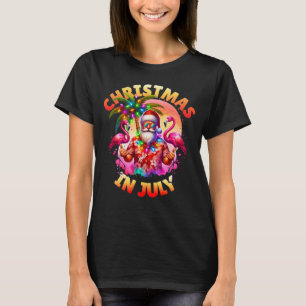 Tropische kerst in juli Palmbomen & Flamingo's T-shirt