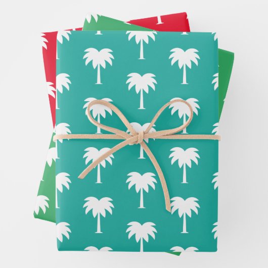 Tropische kerst in juli palmboompatroon inpakpapier vel (In situ)