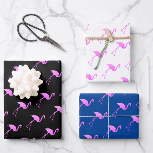 Tropische kerst in juli roze flamingo patroon inpakpapier vel (Voorkant)