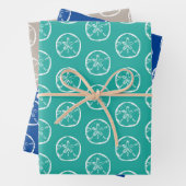 Tropische kerst in juli zandstrand shell inpakpapier vel (In situ)