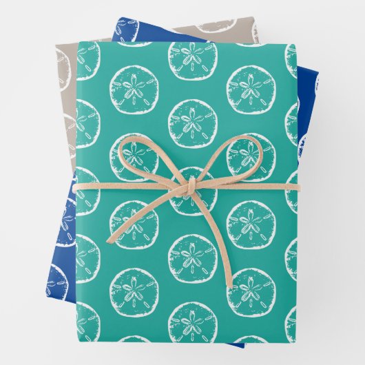 Tropische kerst in juli zandstrand shell inpakpapier vel (In situ)