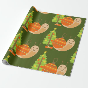 Tropische Kerst Juli Slak Zomer Kerstmis Cadeaupapier