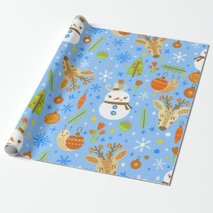 Tropische Kerst Juli Snail Sneeuwman Zomer Kerstmi Cadeaupapier
